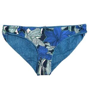 Maaji Reversible Bikini‎ Bottom Women’s Size L Floral Blue NWOT